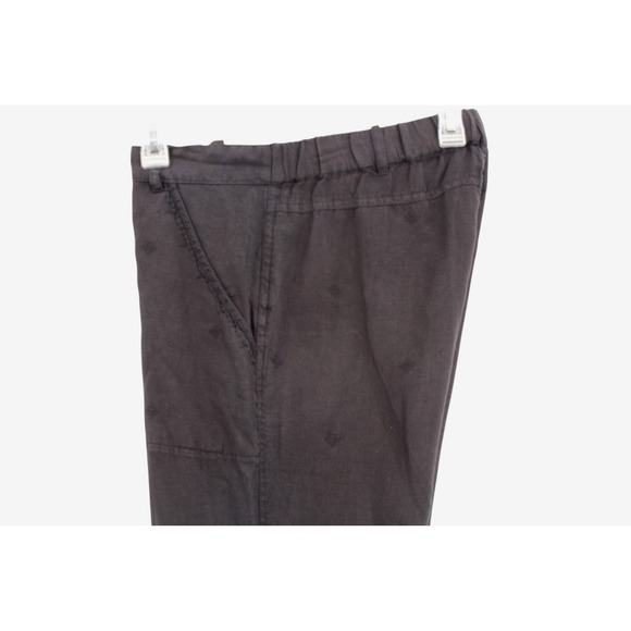 Johnny Was JW Los Angeles Linen Pants‎ Small Embroidered Cropped Black Boho - Picture 9 of 16